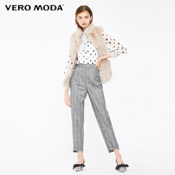 VERO MODA 维莎曼 319150513女士格纹九分休闲裤