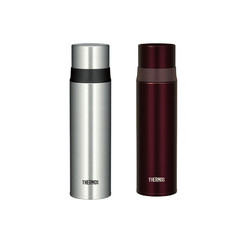 THERMOS 膳魔师  FFM-500 不锈钢真空保温杯 银色+酒红色 500ml  2个