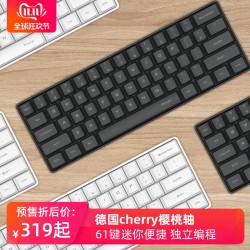 ikbc Poker 61键迷你小机械键盘笔记本办公cherry樱桃轴 茶轴红轴