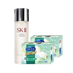  SK-II 护肤精华露 神仙水 230ml+尤妮佳 绵柔化妆棉 66枚*2盒