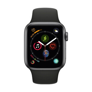 Apple 苹果 Watch系列 Watch Series 4 GPS款 智能手表 40mm 深空灰 黑色硅胶表带 16GB（ECG、GPS、北斗、扬声器、温度计）