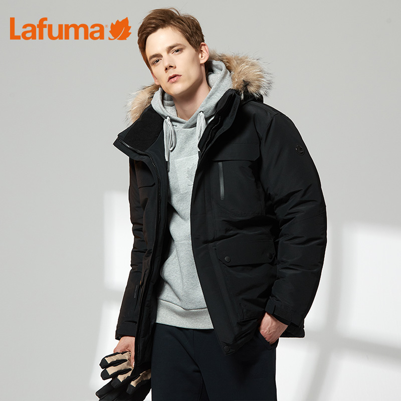 Lafuma 乐飞叶 预LAFUMA乐飞叶户中长款保暖大鹅绒工装派克羽绒服男潮LMJU8DH66 米色I2 170/96A