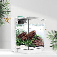 YUMAX鱼缸水族箱 鱼缸带过滤器 小型玻璃桌面 封闭式生态鱼缸 *5件