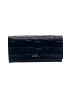 Lancel 兰姿 A0840480TU 蓝色鳄鱼皮图案钱包