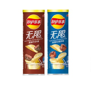 Lay's 乐事 薯片桶装牛扒味+红烧肉味104g*2