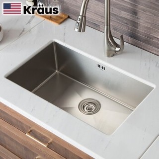 美国Kraus克劳思不锈钢手工水槽单槽水池洗碗槽台下洗菜盆CKHU100