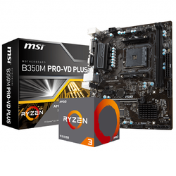 AMD 锐龙 Ryzen 5 1400 盒装CPU处理器 + msi 微星 B350M PRO VD PLUS 主板 套装