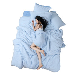百丽丝家纺 水星出品 裸睡面料水洗工艺学生四件套床单被套 静妍 1.2米床
