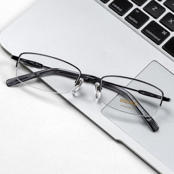 日本SEIKO精工眼镜架男半框纯钛商务近视镜框超轻男女镜架 H01061