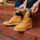 Timberland添柏岚 大黄靴男士牛皮防水高帮踢不烂工装靴经典 10061 宽版