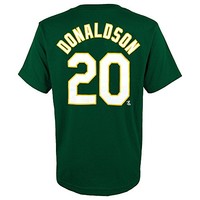 adidas Josh Donaldson 奥克兰运动家队 MLB 绿色青年球衣 T 恤