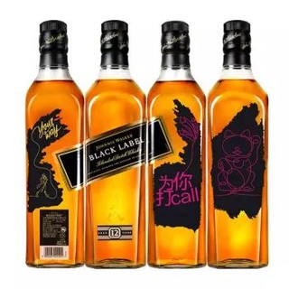 JOHNNIE WALKER 尊尼获加 黑牌 黑牌定制加油瓶  招财猫版 700ml *3件