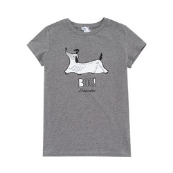 Simonetta 女童 腊肠狗图案短袖T恤 1J8261 灰色