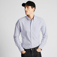 UNIQLO 优衣库 419013 男士牛津纺修身长袖条纹衬衫