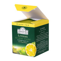 阿联酋进口亚曼(AHMADTEA)果味红茶叶袋泡茶包 柠檬香柠水果香红茶盒装10包*2g *6件
