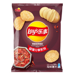 乐事(Lay's)薯片 休闲零食 飘香麻辣锅味 135克 *3件