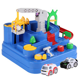 亲子企鹅玩具男孩儿童玩具车轨道车桌面亲子互动益智玩具女孩创意停车场模型火车套装 汽车闯关大冒险超值款