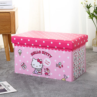 Hello Kitty 凯蒂猫 多功能粉色带盖收纳箱 50*30*30cm 粉色