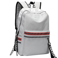 MINGTE K双肩包 潮流时尚休闲大容量旅行背包电脑包  浅灰色
