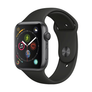 Apple 苹果 Watch系列 Watch Series 4 GPS款 智能手表 44mm 深空灰 黑色织布回环表带 16GB（ECG、GPS、北斗、扬声器、温度计）