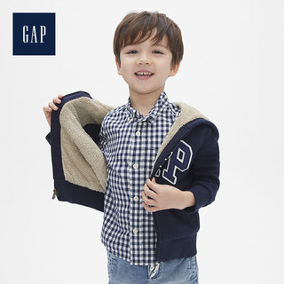 Gap 盖璞 473684 加绒连帽卫衣外套 蓝色 80cm