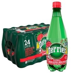  Perrier 巴黎水 天然气泡矿泉水 草莓味 500ml*24瓶