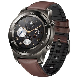 HUAWEI 华为 WATCH2 Pro3 智能手表 碳晶黑 不锈钢表盘 皮胶表带（北斗、GPS）