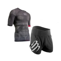 Compressport 开关衣短袖套装上衣+T2网裤