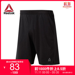 Reebok 锐步 WOR COMM KNIT SHORT 男子五分裤 GEI06 ED2714 黑色 A/L