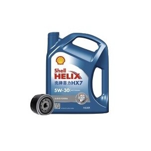 壳牌/Shell 喜力半合成机油 HX7 5W-30 SN级 蓝壳 4L装  含安装工时 机滤 *2件