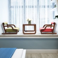 顾家家居 曲木榻榻米和室椅 XJ （1红椅+1茶桌+1绿椅）