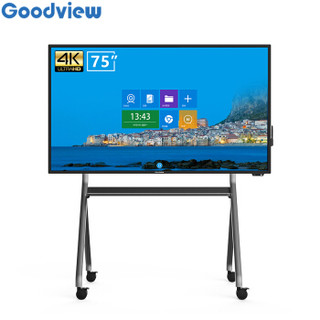 仙视 Goodview 智 会议平板 机超薄商用电视75英寸 安卓8.0支架套装 GM75S4