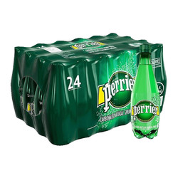 Perrier 巴黎水 天然气泡矿泉水 原味 塑料瓶装 500ml*24瓶