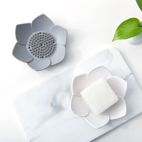 米良品 日式花瓣硅胶沥水皂盒 2个装