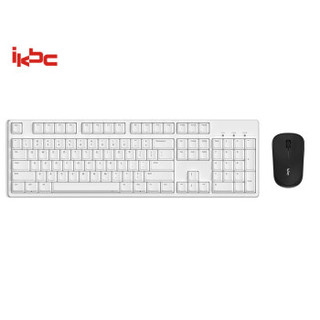 ikbc C104 键鼠套装 有线键鼠套装 办公键鼠套装 W2无线鼠标 电脑键盘 笔记本键盘 白色
