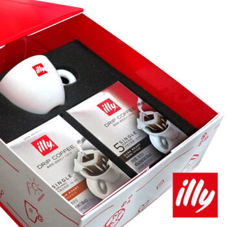 illy 意利 挂耳黑咖啡粉+卡布杯 礼盒装 45g*2