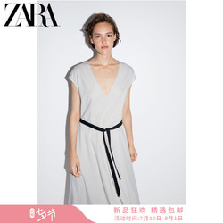 ZARA新款 女装 配腰带迷笛连衣裙 05580628834