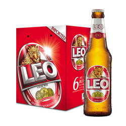 LEO豹王啤酒 泰国原装进口啤酒330ml*6瓶装 整箱装 大麦芽啤酒 *2件