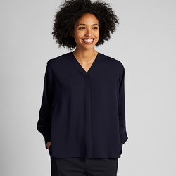 UNIQLO 优衣库 418414 女士V领衬衫