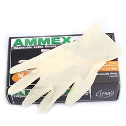 AMMEX/爱马斯-一次性乳胶手 套(标准型）大号100只-(TLFC46100)/1盒（100只）