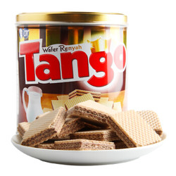 印尼进口 Tango威化饼干 休闲零食小吃 办公室食品 巧克力味夹心350g/罐 *2件