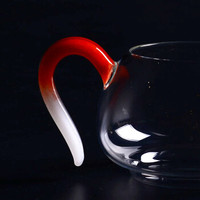 海洲窑  玻璃公道杯 玛瑙红 380ml