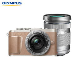 OLYMPUS 奥林巴斯 E-PL10 M4/3画幅 微单相机 (棕色、14-42mm EZ + 40-150mm R 双镜头、套机)