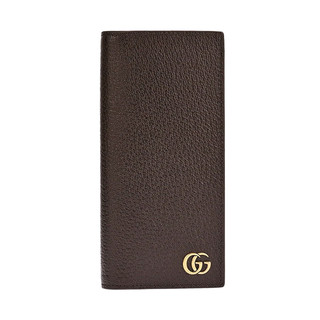 GUCCI 古驰  Marmont系列  双G标志皮革长款钱包  黑色