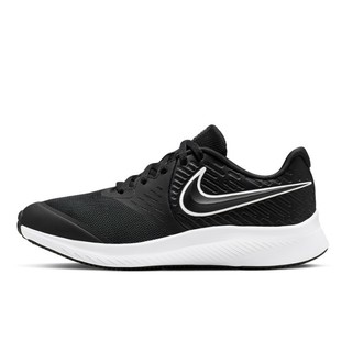 NIKE 耐克 STAR RUNNER 2 (GS) AQ3542 大童/女子跑步鞋 001黑/白色/黑/荧光黄 4Y/36码/23cm