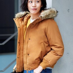 UNIQLO 优衣库 421743 女装夹层连帽罗纹茄克   