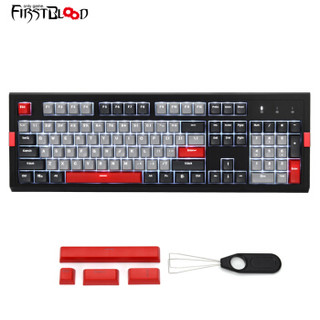 FirstBlood F11 有线机械键盘 104键 白光  Cherry键盘黑色 红轴