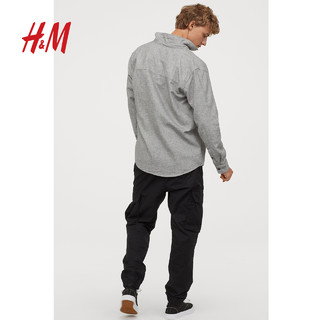 H&M  0814695 男装休闲版型工装长裤 黑色 L