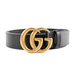 GUCCI 古驰 GG系列 男士金色双G板扣皮带腰带 4CM 