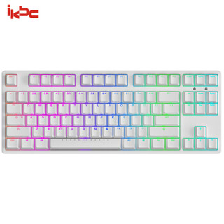 历史低价：ikbc F400 87键 机械键盘 RGB背光 cherry轴 白色 红轴